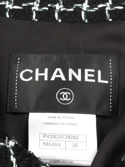 Pre-owned Chanel 1986-1988 Button Tweed Jacket In Black