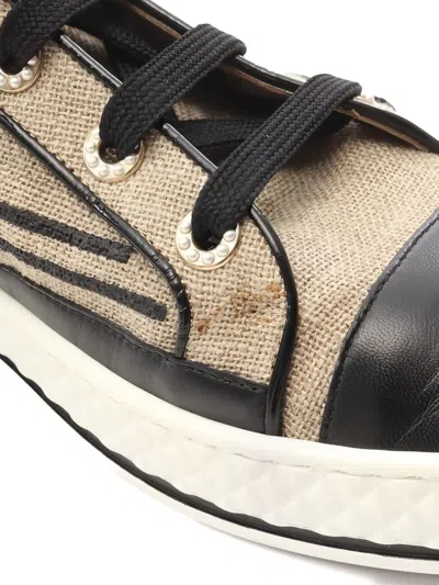 Pre-owned Chanel Interlocking Cc Hi-top Sneakers In Neutral