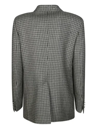Tagliatore Double-breasted Coat With Sequin Polka Dots In Gray