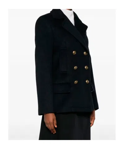 Dondup Double-breasted Coat In Animal Print