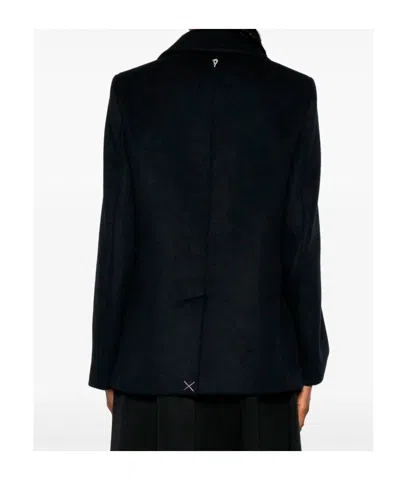 Dondup Double-breasted Coat In Animal Print