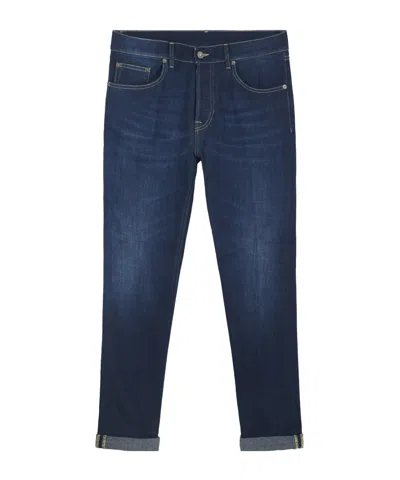Dondup Classic Tailored Trousers With Straight Leg Cut In Blue