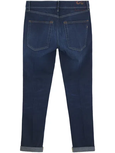 Dondup Classic Tailored Trousers With Straight Leg Cut In Blue