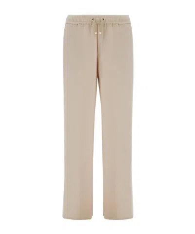 Herno Pants With Elasticized Waist Trousers Beige In Neutral