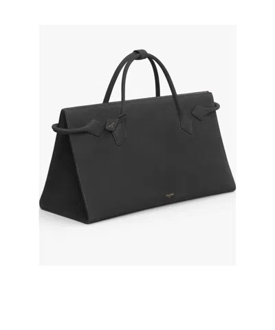 Alaïa Le Teckel Nubuck Leather Tote Bag In Black