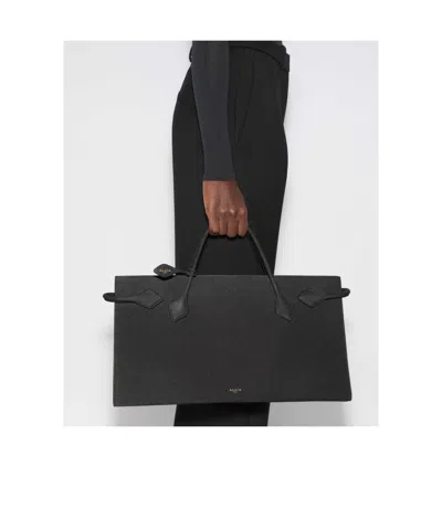 Alaïa Le Teckel Nubuck Leather Tote Bag In Black