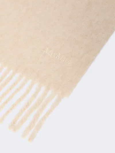 Max Mara Rectangular Cashmere Shawl In Neutral