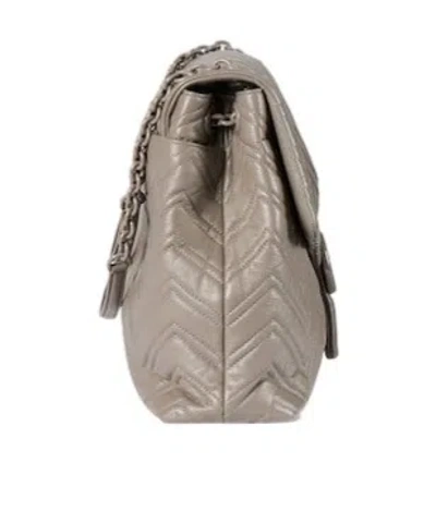 Gucci Women Gg Marmont Matelasse Leather Shoulder Bag In White