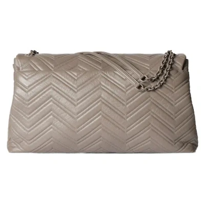 Gucci Women Gg Marmont Matelasse Leather Shoulder Bag In White