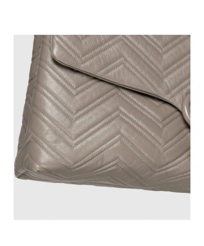 Gucci Women Gg Marmont Matelasse Leather Shoulder Bag In White