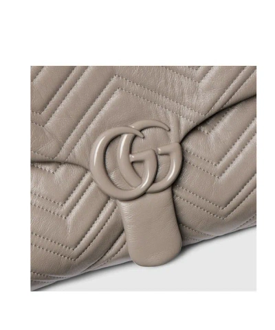 Gucci Women Gg Marmont Matelasse Leather Shoulder Bag In White