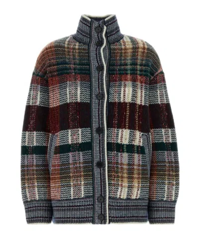 Missoni Oversized Cardigan With Embroidered Wool Blend In Black