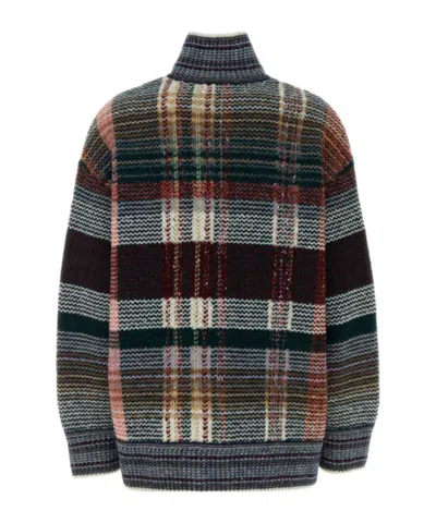 Missoni Oversized Cardigan With Embroidered Wool Blend In Black