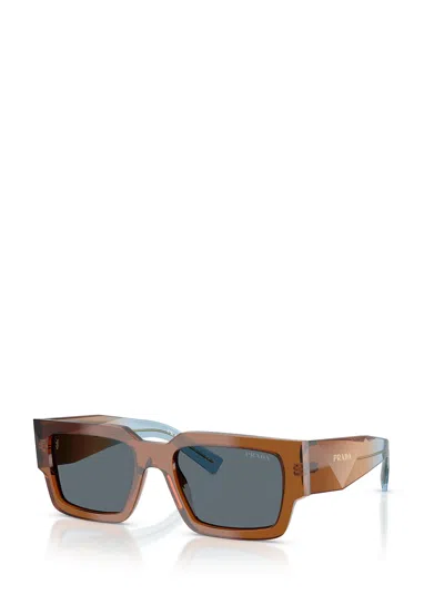 Prada 0pr B17s Rectangular Acetate Sunglasses In Brown