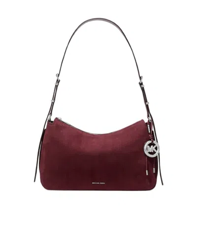 Michael Kors Nolita Medium Nubuck Shoulder Bag In Red
