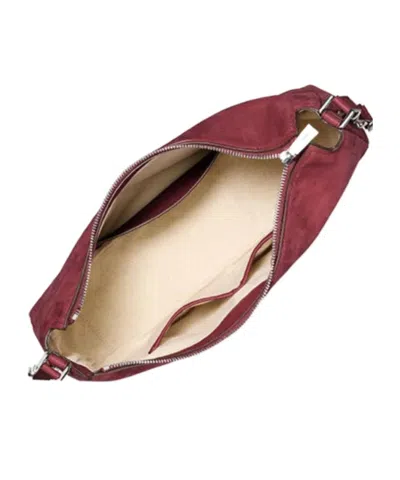 Michael Kors Nolita Medium Nubuck Shoulder Bag In Red