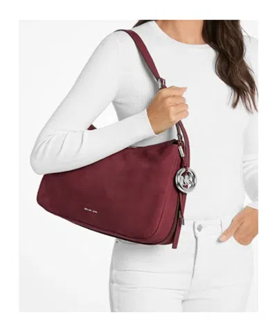 Michael Kors Nolita Medium Nubuck Shoulder Bag In Red