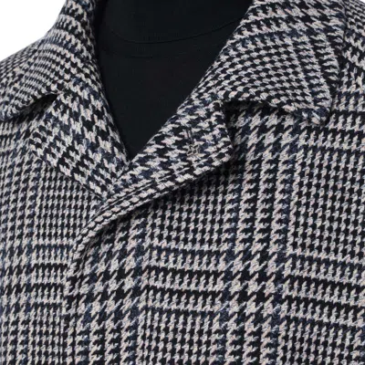 Tagliatore Check-print Coat In Black
