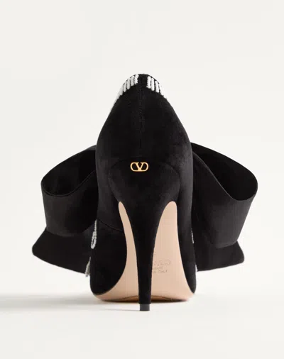 Valentino Rockoco Embellished Taffeta-trimmed Suede Pumps In Multi