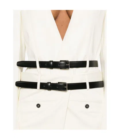 Dsquared2 Double-breasted Coat Featuring Belt Detail In White