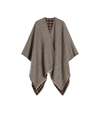Weekend Max Mara Double-faced Wool Cape In Brown