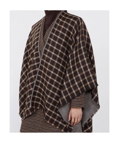 Weekend Max Mara Double-faced Wool Cape In Brown