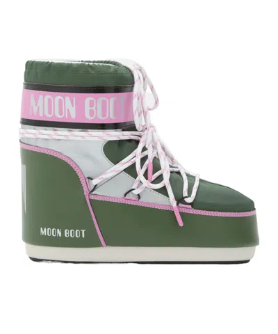 Moon Boot Round-toed Ankle Boots In Green