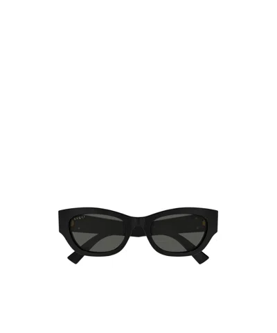Gucci Gg Extruded 53mm Acetate Cat-eye Sunglasses In Black