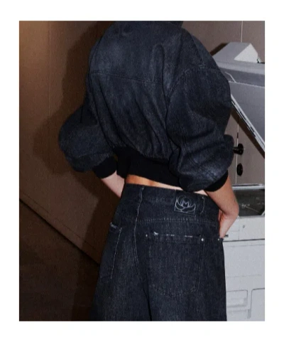 Marella Cropped Denim Jacket In Black