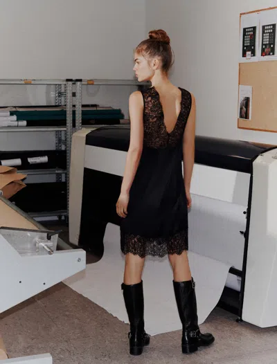 Marella Lace-insert Dress In Black