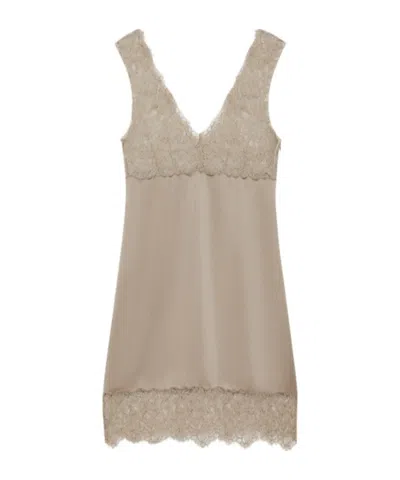 Marella Lace-insert Dress In Neutral