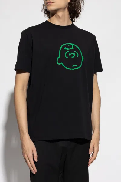 Iceberg Logo Graphic Print Short Sleeve T-shirt In Black