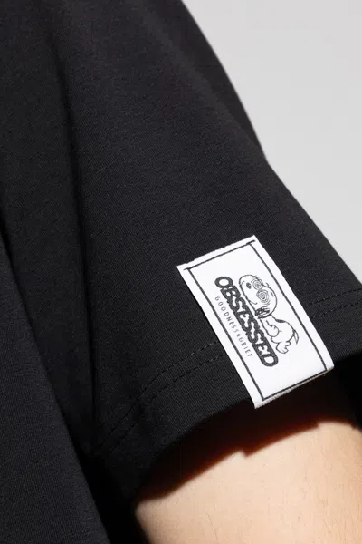 Iceberg Logo Graphic Print Short Sleeve T-shirt In Black