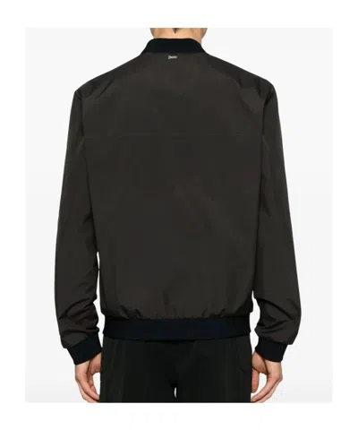 Herno Lightweight Bomber Jacket In Black