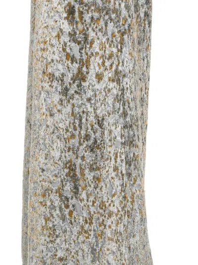 Forte Forte High Waist Wide-leg Trousers With Metallic Effect In Gray