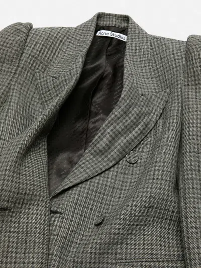 Acne Studios Houndstooth Double-breasted Blazer In Multi
