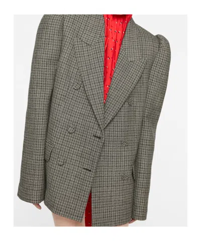 Acne Studios Houndstooth Double-breasted Blazer In Multi