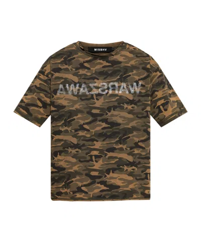 Misbhv Camouflage Printed T-shirt In Brown