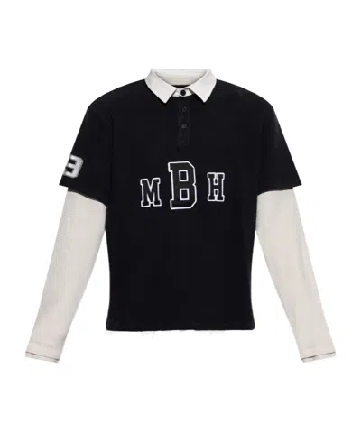 Misbhv Colorful Long-sleeve Polo Shirt In Black