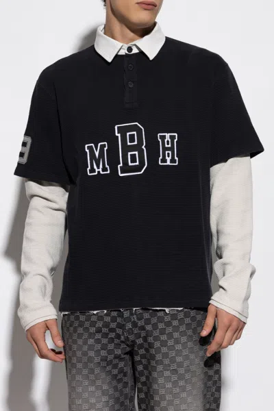 Misbhv Colorful Long-sleeve Polo Shirt In Black