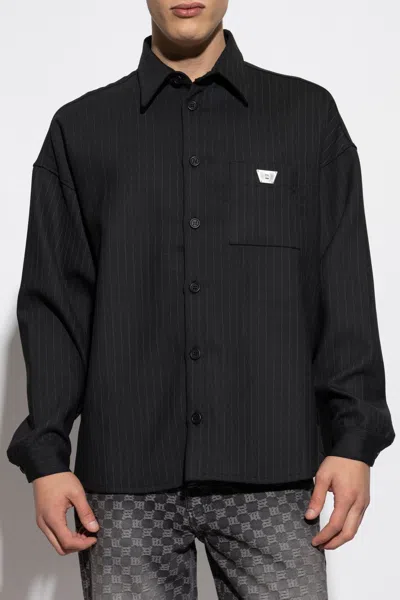 Misbhv Striped Long-sleeve Shirt In Black