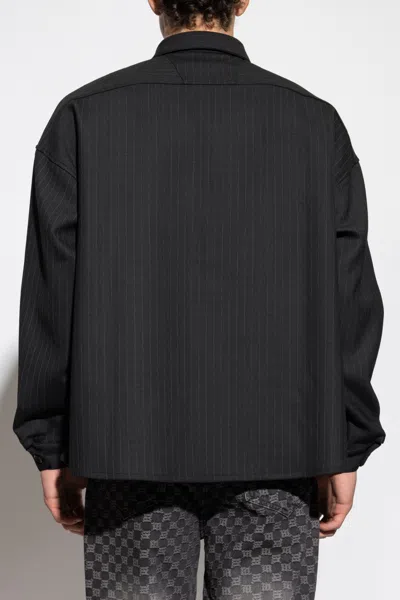Misbhv Striped Long-sleeve Shirt In Black