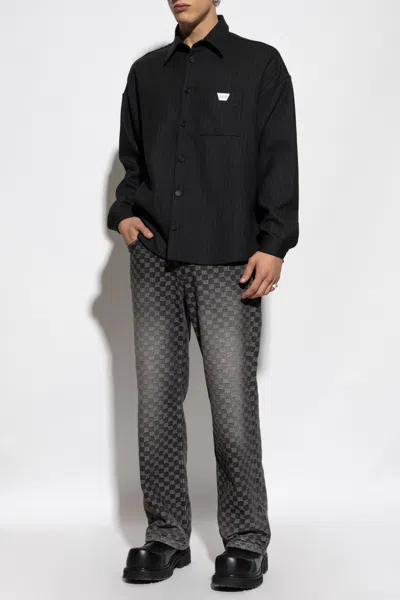 Misbhv Striped Long-sleeve Shirt In Black