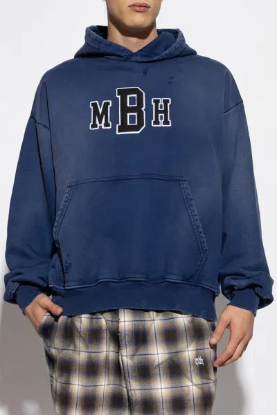 Misbhv Logo-embroidered Hoodie In Blue