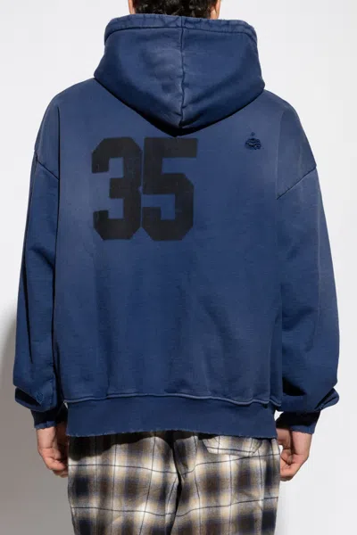 Misbhv Logo-embroidered Hoodie In Blue