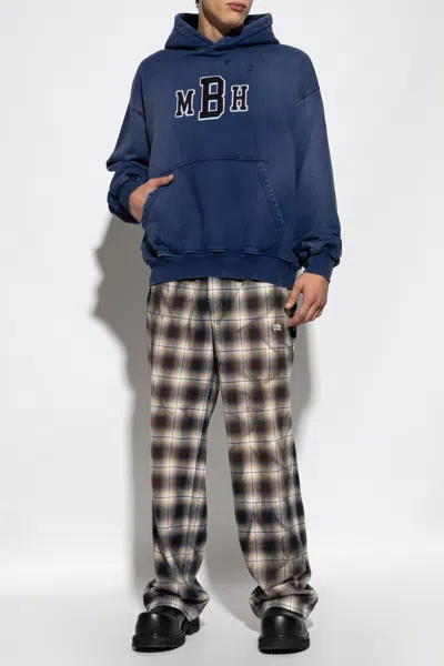 Misbhv Logo-embroidered Hoodie In Blue