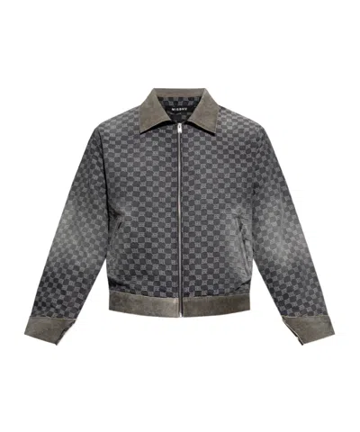 Misbhv Monogram-patterned Denim Jacket In Black