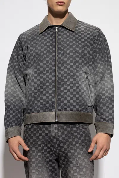 Misbhv Monogram-patterned Denim Jacket In Black