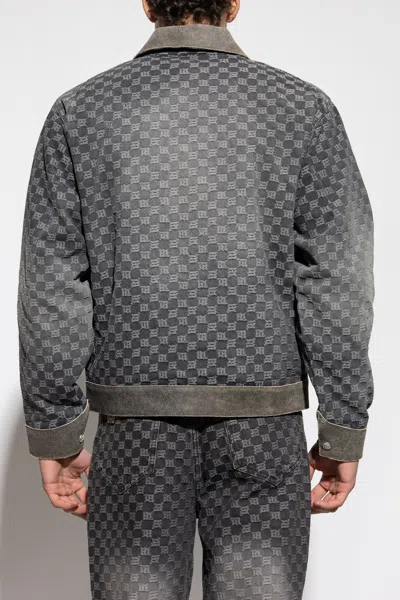 Misbhv Monogram-patterned Denim Jacket In Black