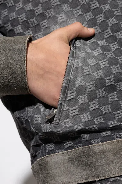 Misbhv Monogram-patterned Denim Jacket In Black